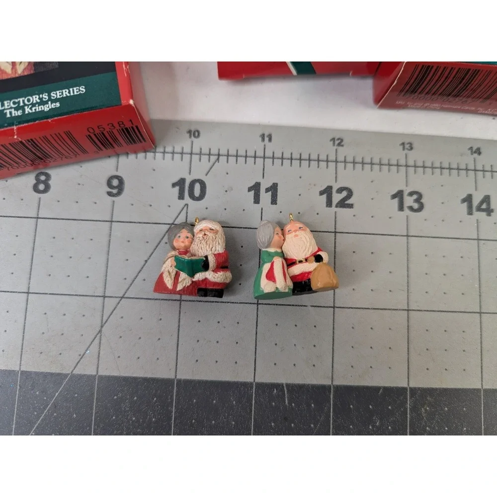 Hallmark Miniature Ornament Lot Kringles Santa‎ Mrs Claus Train